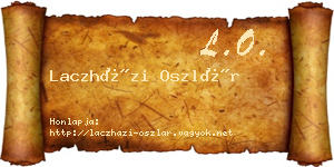 Laczházi Oszlár névjegykártya
